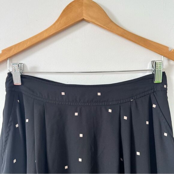 Anthropologie Daniel Rainn Black White Square Pattern Full A-Line Skirt - Picture 7 of 7